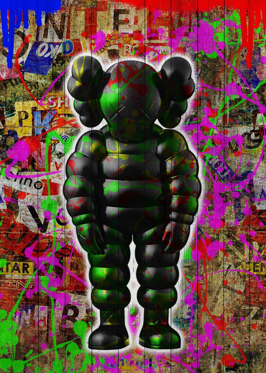 'Pop art Kaws Poster ' Poster, picture, metal print, paint by Jamie ...