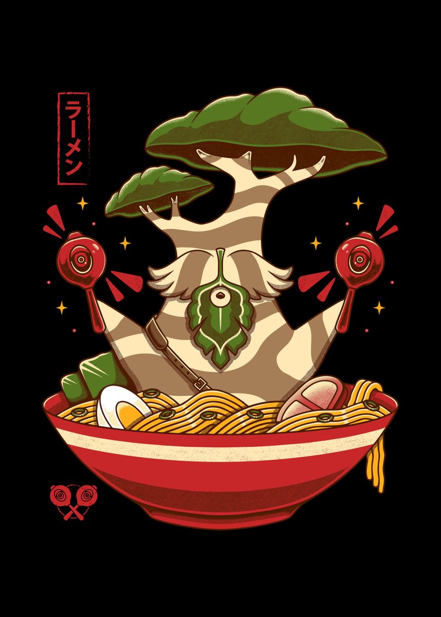 'Maracas Dance Korok Ramen' Poster, picture, metal print, paint by