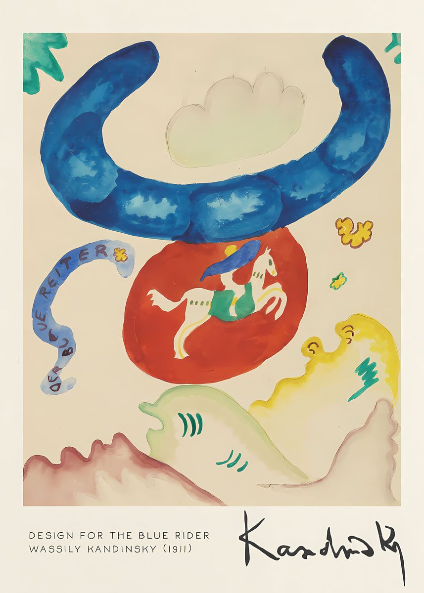 'Design for the Blue Rider' Poster, picture, metal print, paint by ...