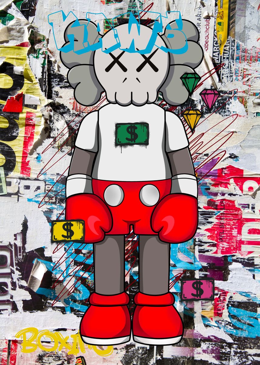 'Boxing kaws' Poster, picture, metal print, paint by Biopic Studio ...