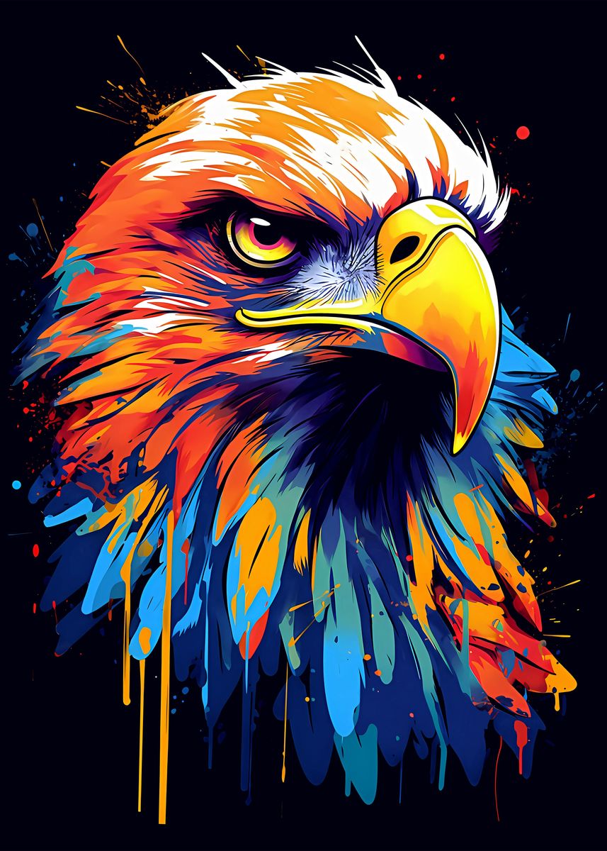 'Eagle American Spirit Bird' Poster, picture, metal print, paint by ...