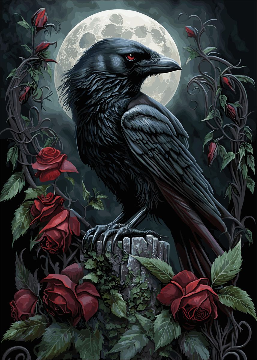 'Raven' Poster, picture, metal print, paint by PosterSociety | Displate