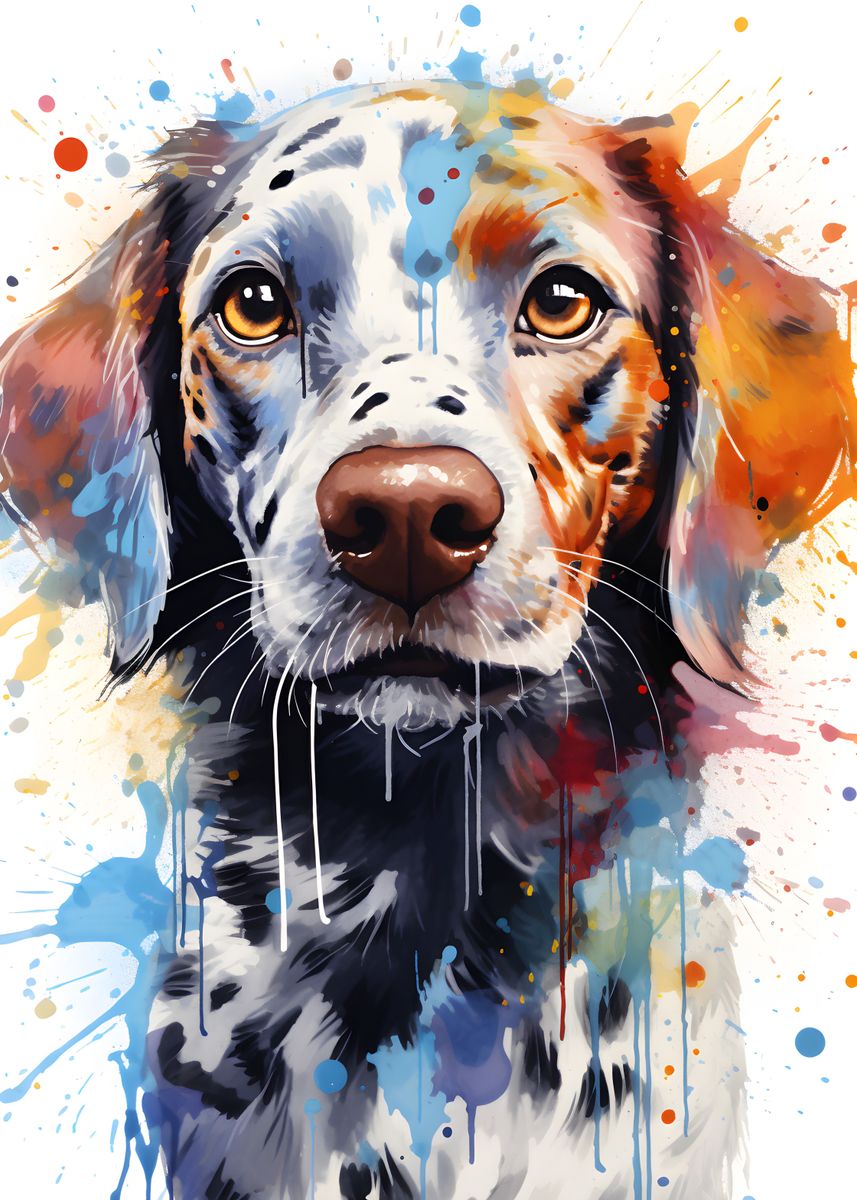 'Colorful Dog Paint' Poster, picture, metal print, paint by Chris Nolan ...