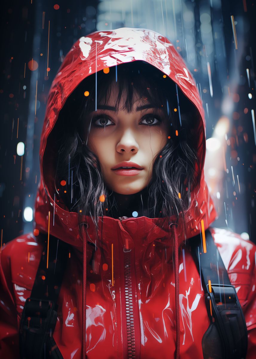 'Red Coat Girl' Poster by Creativity Hub Displate