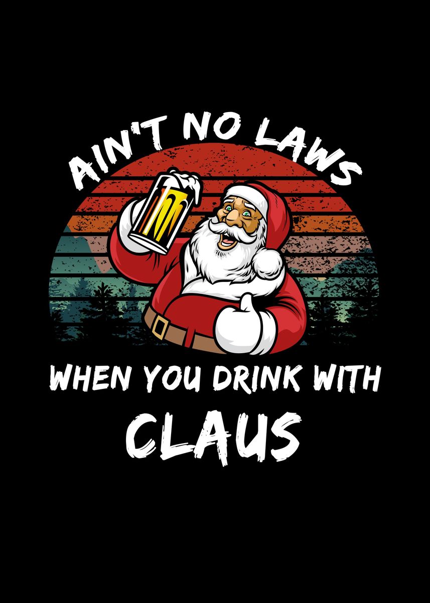 'santa claus drink ' Poster, picture, metal print, paint by Yacoub Al ...