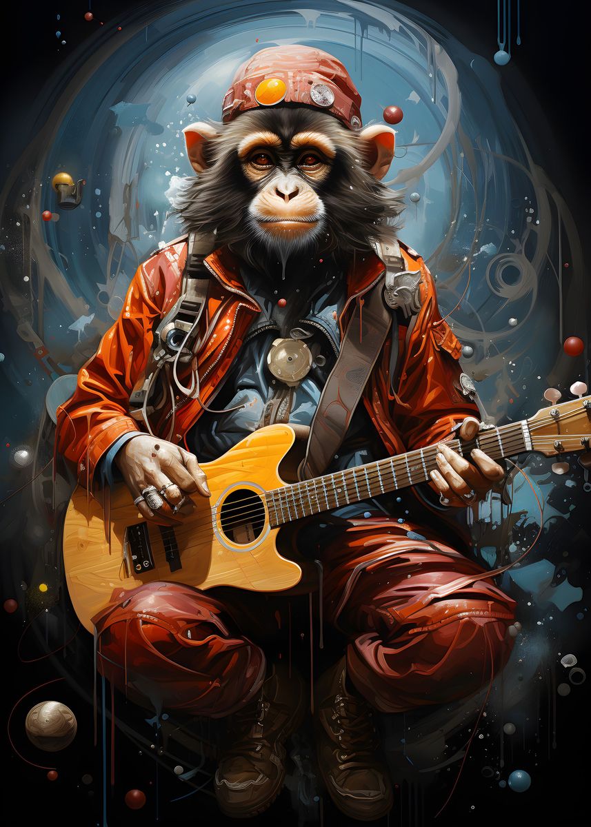 Old Guitar Monkey – Dave Monk Guitar – QGIUXA