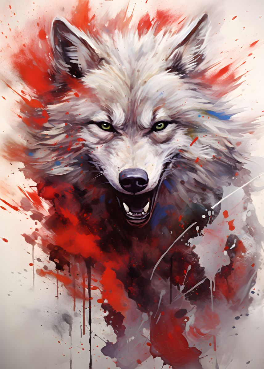 'White Wolf Painting' Poster, picture, metal print, paint by Chris ...