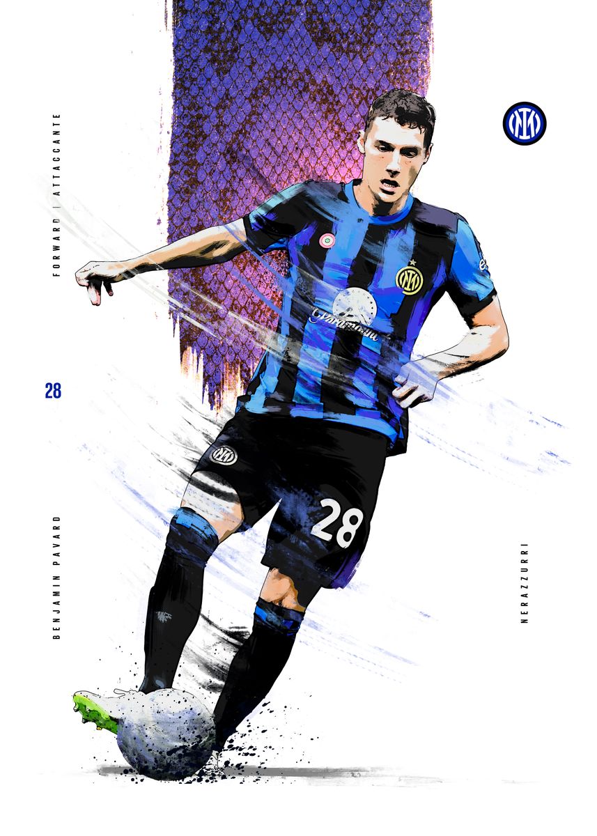 Pavard' Poster, picture, metal print, paint by Inter Milan