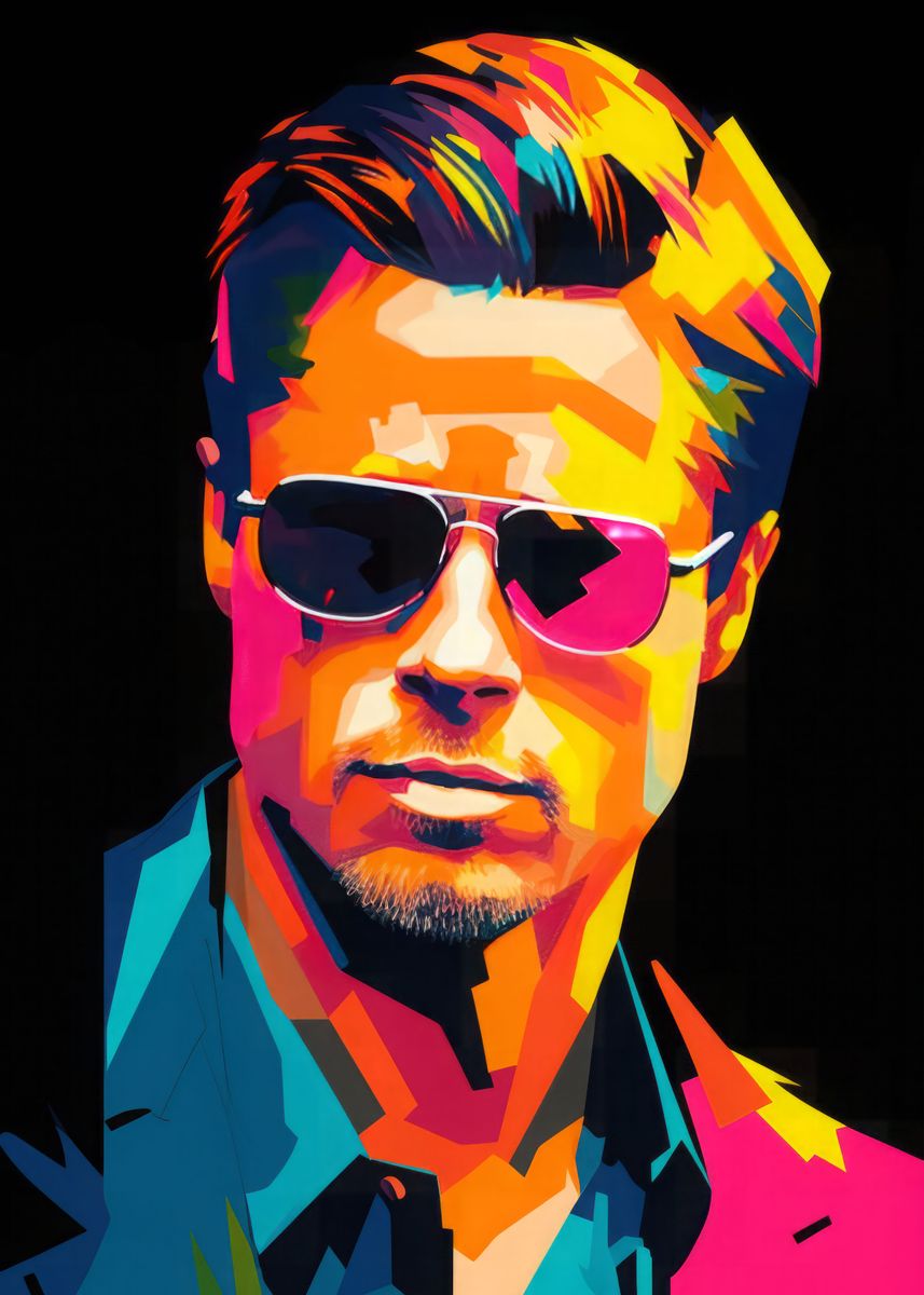  brad pitt poster picture metal print paint by graphics gc displate