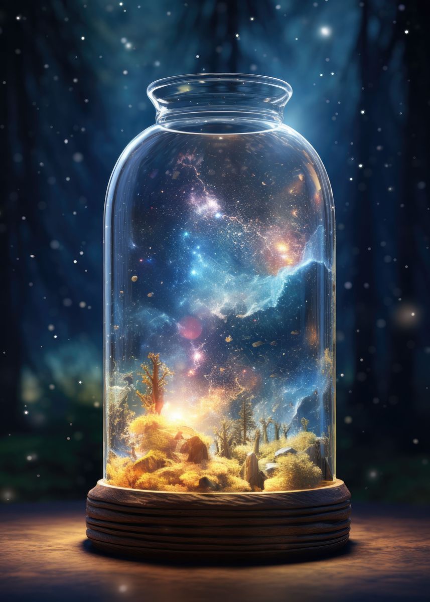 'Galaxy In A Bottle' Poster, picture, metal print, paint by Senja ...