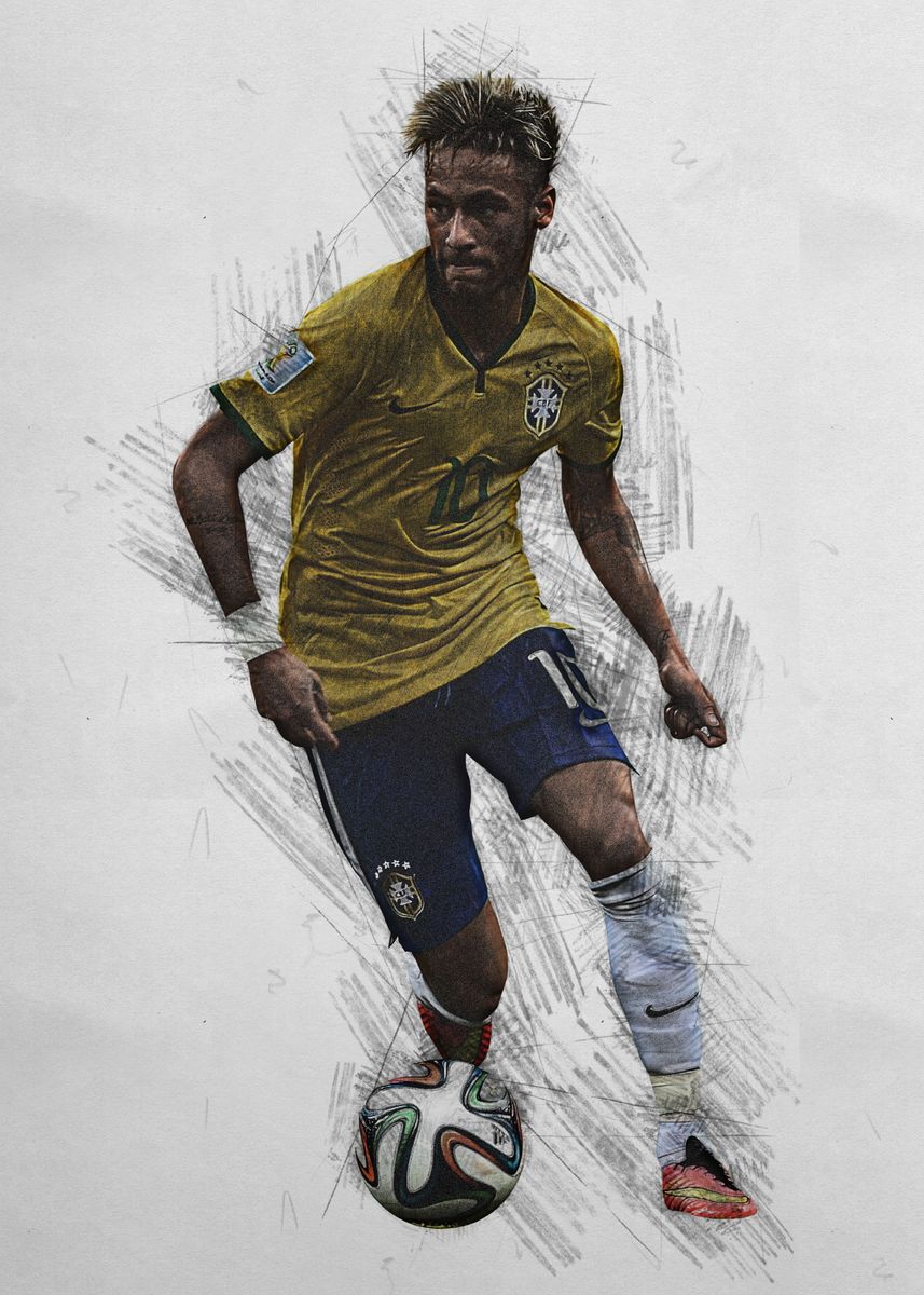 'Neymar' Poster, picture, metal print, paint by Salvatore Armani | Displate