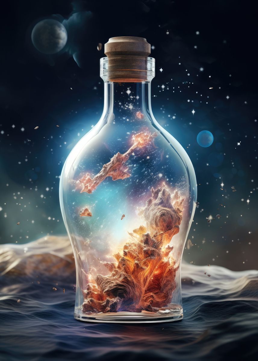 'Galaxy In A Bottle' Poster, picture, metal print, paint by Senja ...
