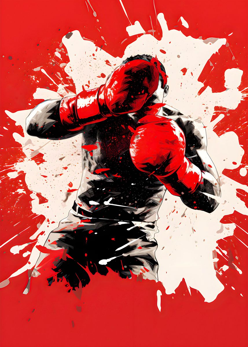 #39 Boxer Red Fighter Boxing #39 Poster picture metal print paint by #39 Boxer Red Fighter Boxing #39 Poster picture metal print paint by