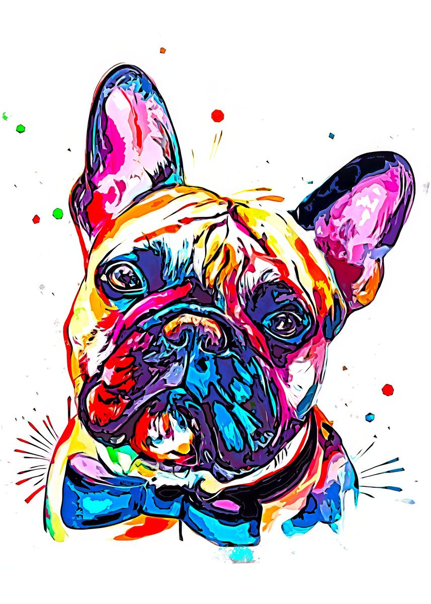 'French Bulldog' Poster, picture, metal print, paint by Graphics GC ...