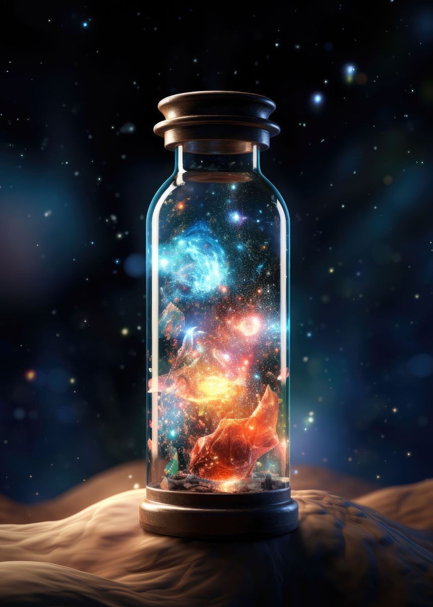 'Galaxy In A Bottle' Poster, picture, metal print, paint by Senja ...