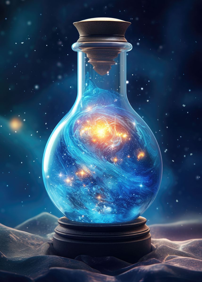 'Galaxy In A Bottle' Poster, picture, metal print, paint by Senja ...