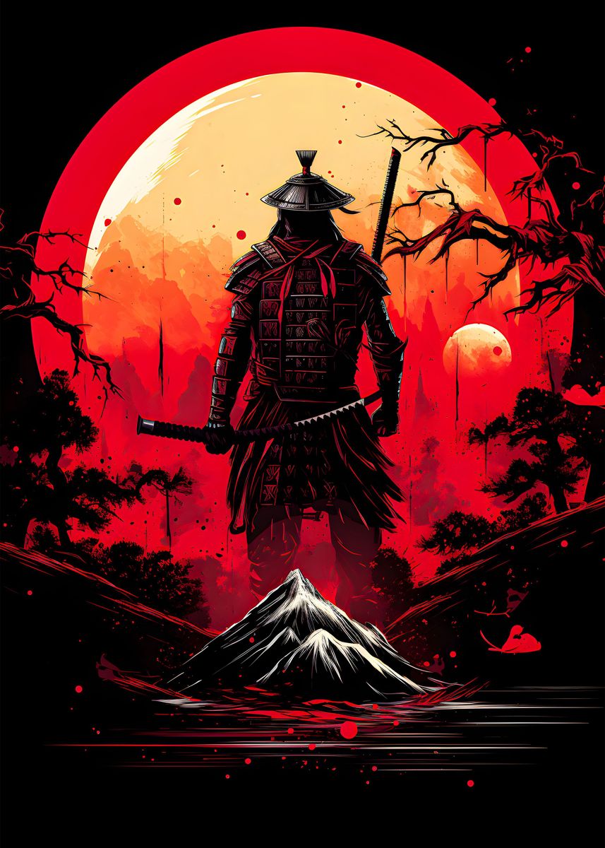 'Japanese Samurai' Poster, picture, metal print, paint by berly kusuma ...