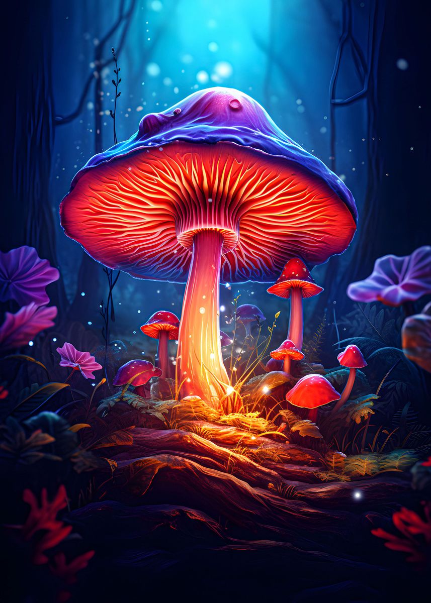 'Psychedelic Mushrooms' Poster, picture, metal print, paint by Floty ...