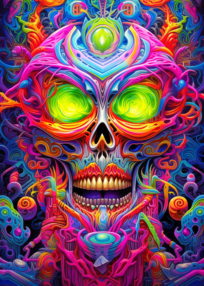 'Psychedelic Entity' Poster, picture, metal print, paint by Pixel Ink ...