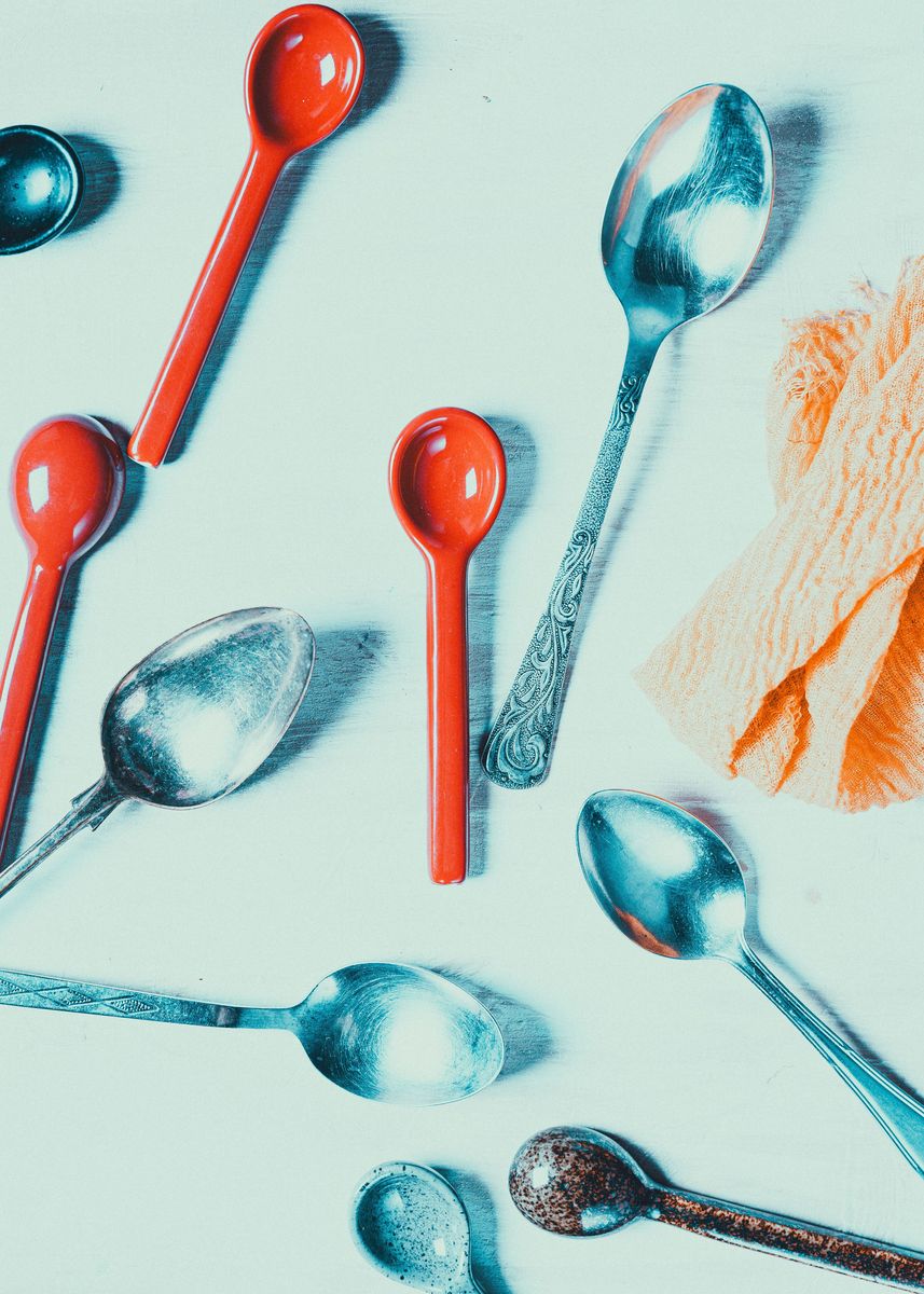 Spoon Poster 'Spoons' Poster, picture, metal print, paint by Malwina Lewinska | Displate