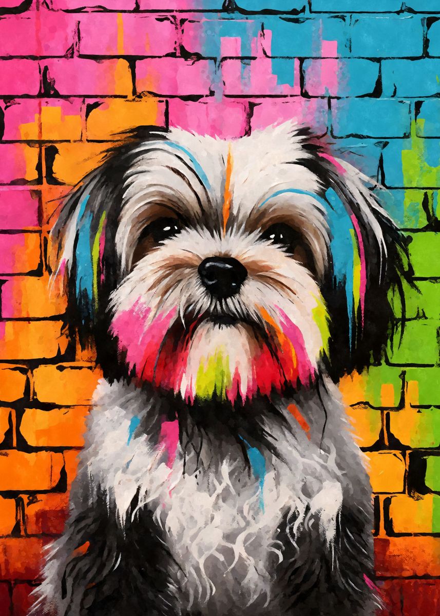 'Shih Tzu Dog Graffiti' Poster, picture, metal print, paint by Masaki ...