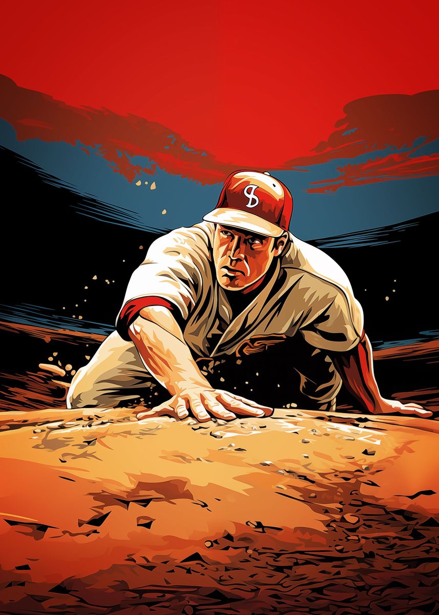 ‘Baseball Pop Art Poster’ Poster, picture, metal print, paint by Mahdi