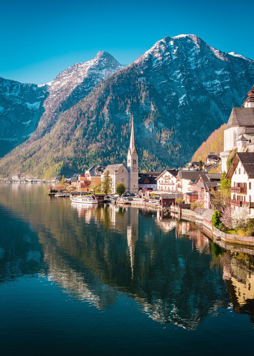 'Hallstatt in Austria' Poster, picture, metal print, paint by Martin ...