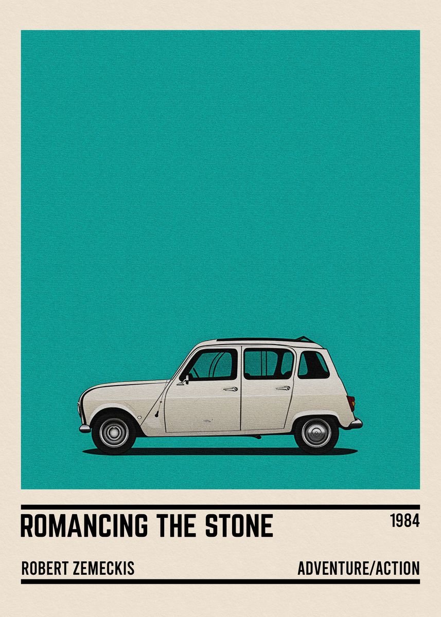 'Romancing the Stone car ' Poster, picture, metal print, paint by ...