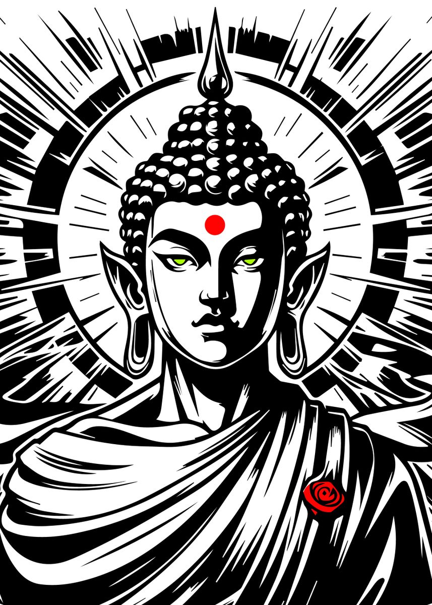 'Mystic of Mercy Buddha' Poster, picture, metal print, paint by PRANIT ...