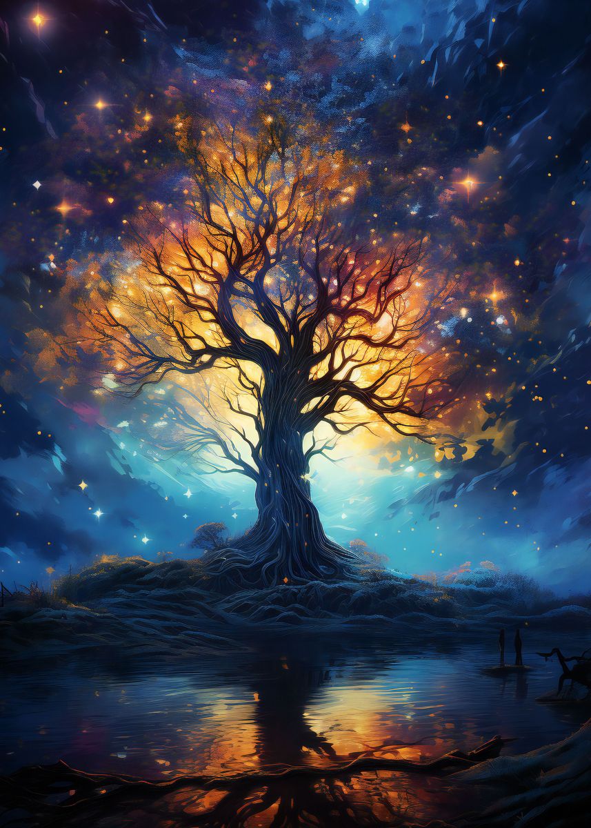 ‘Cosmic Tree of Life’ Poster, picture, metal print, paint by Creative