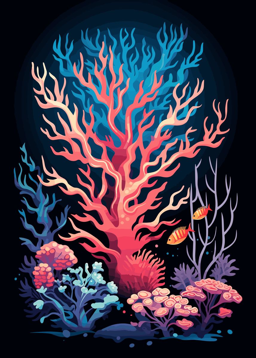 'Coral corals' Poster, picture, metal print, paint by Mesh | Displate