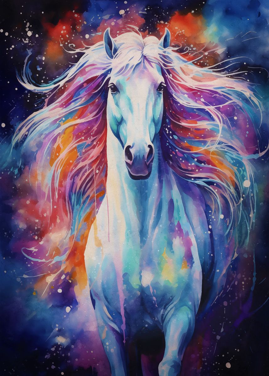 'Majestic horse ' Poster, picture, metal print, paint by Alexandra A ...