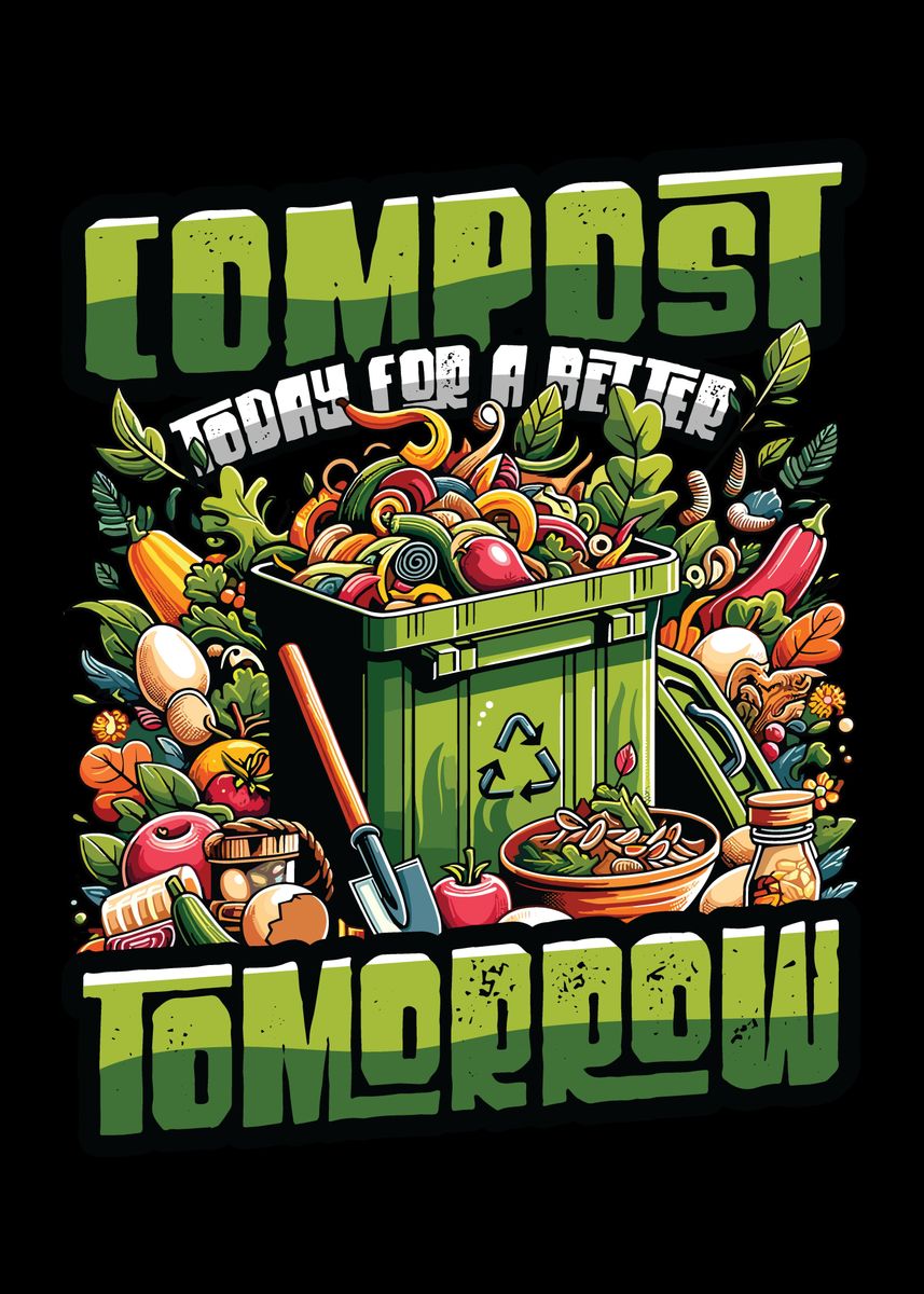 'Composting Garden Compost' Poster, picture, metal print, paint by ...