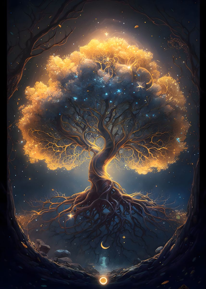 ‘Cosmic Tree of Life’ Poster, picture, metal print, paint by Creative