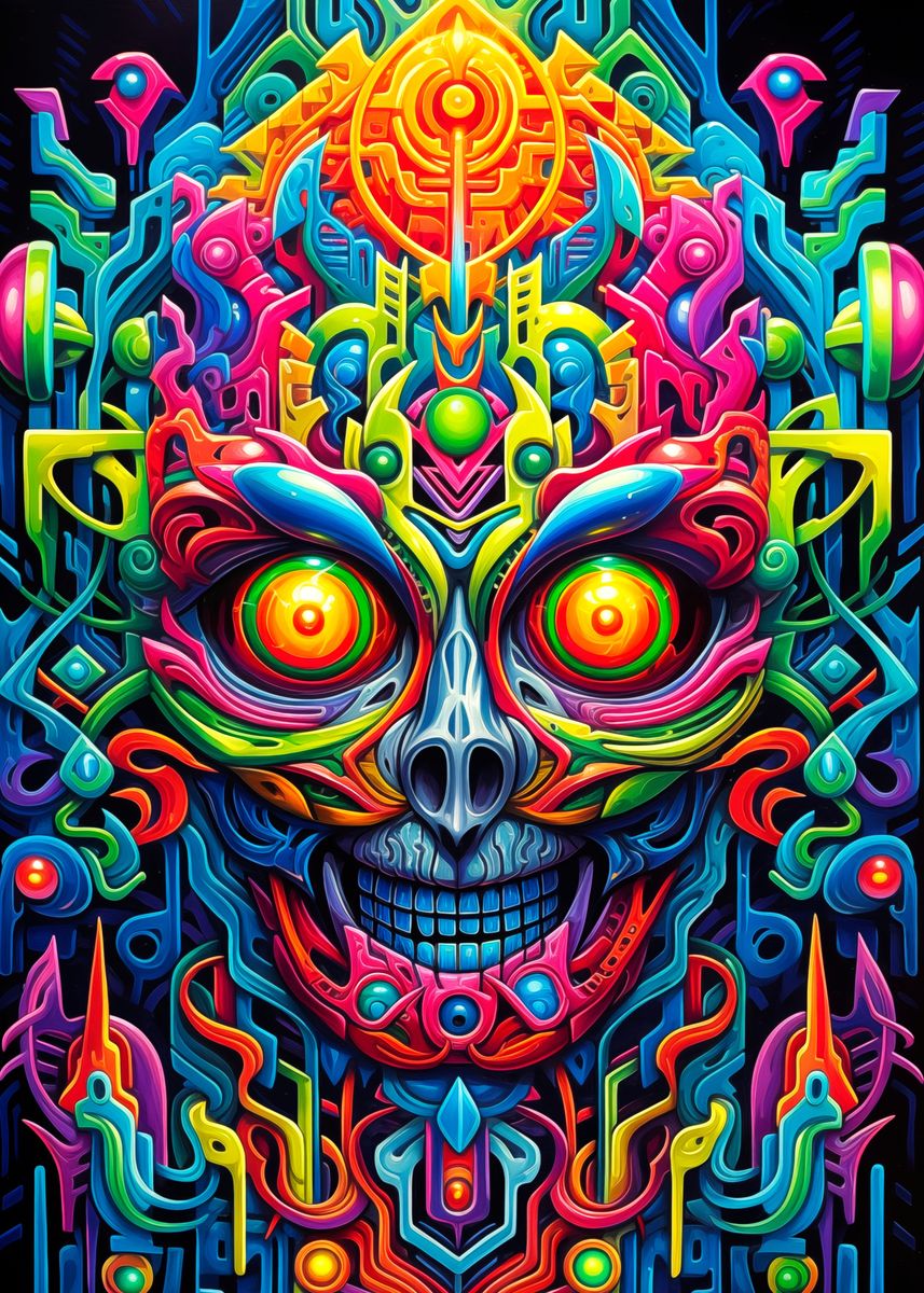 'Psychedelic Entity' Poster, picture, metal print, paint by Pixel Ink ...