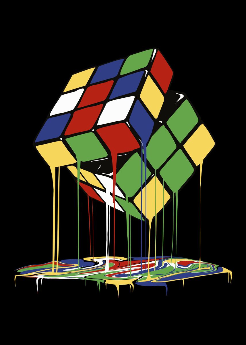 Melting Cube Poster Picture Metal Print Paint By Adam Displate