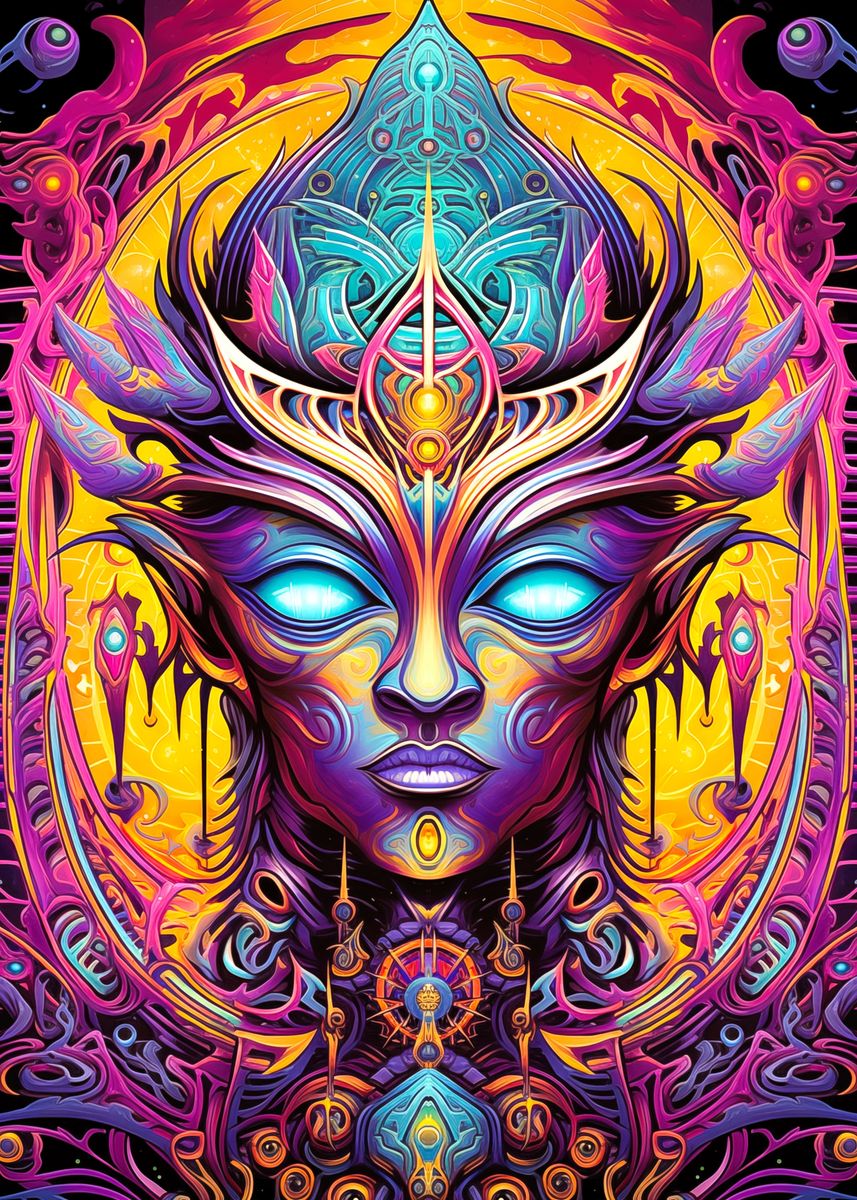 'Psychedelic Entity' Poster, picture, metal print, paint by Pixel Ink ...