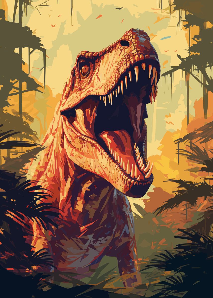 'Dinosaur Retro ' Poster, picture, metal print, paint by SuperNova ...