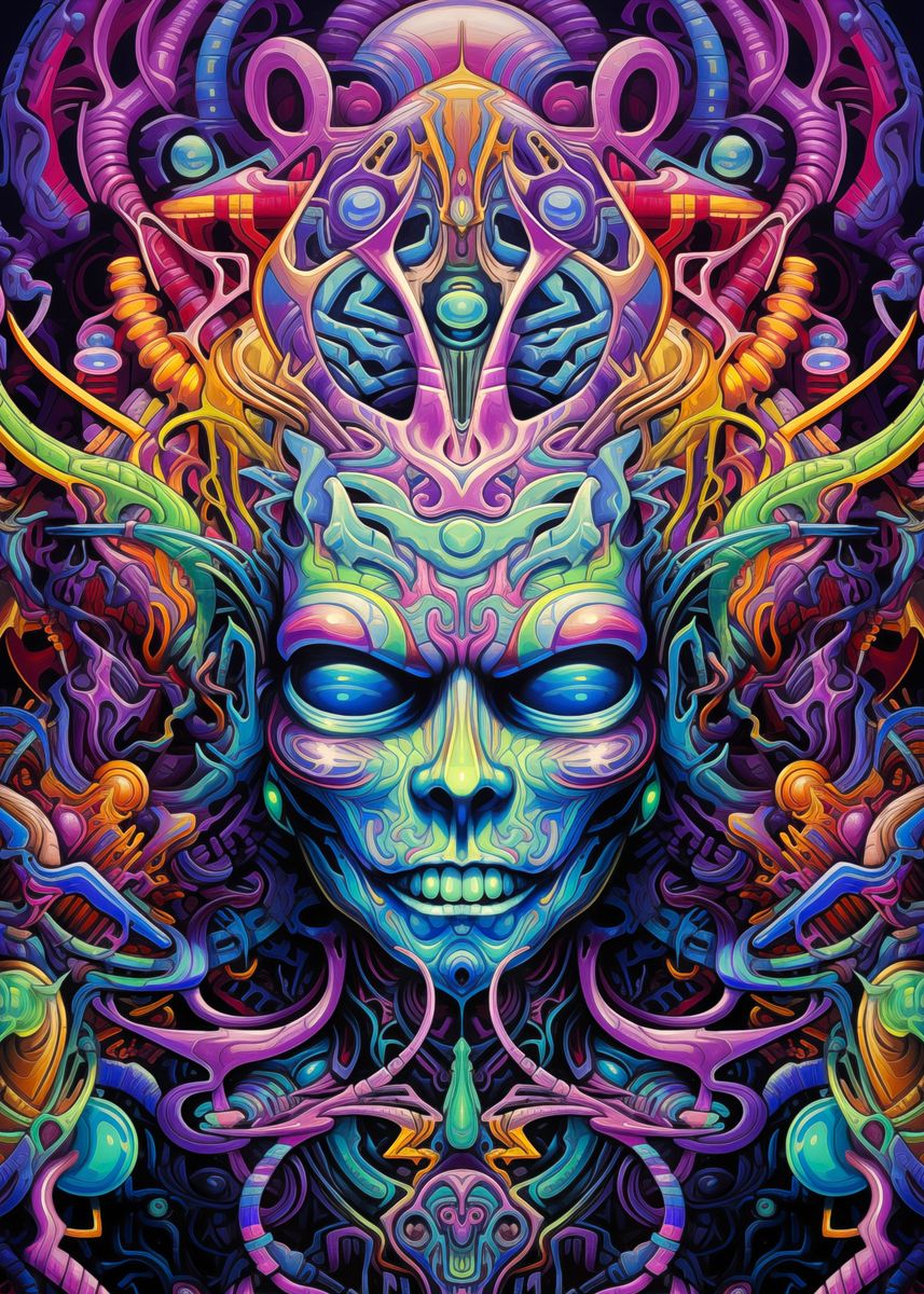 'Psychedelic Entity' Poster, picture, metal print, paint by Pixel Ink ...