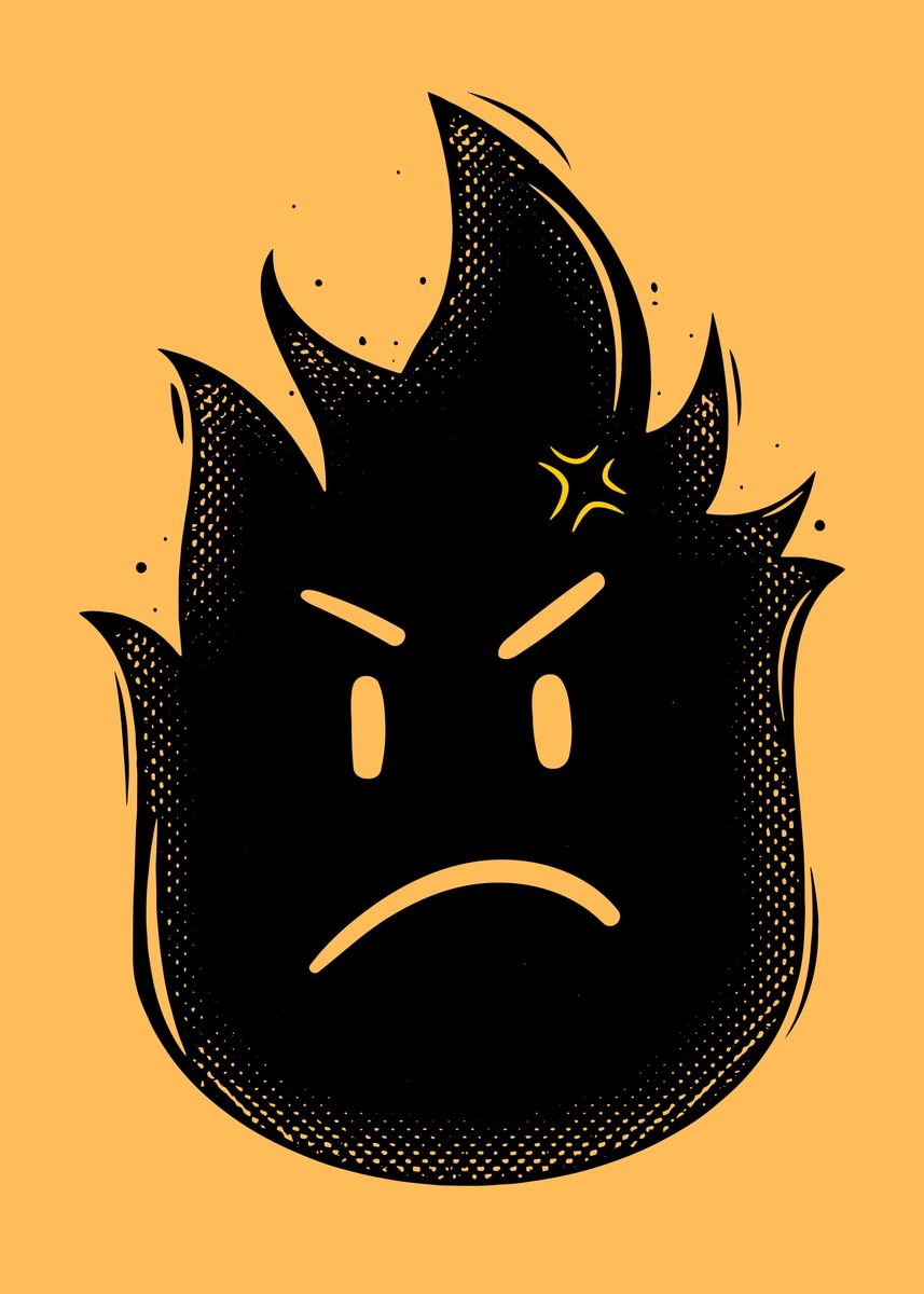 'fire angry' Poster, picture, metal print, paint by classicposter ...