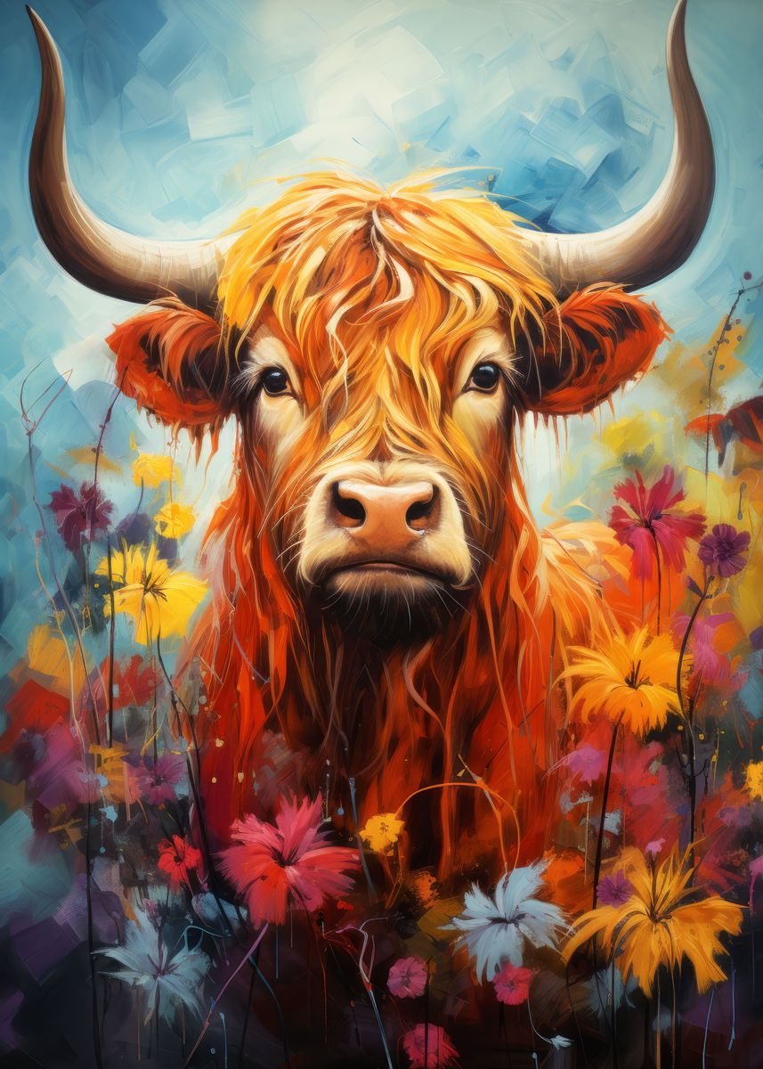 'Scottish Highland Cow ' Poster, picture, metal print, paint by Craig ...