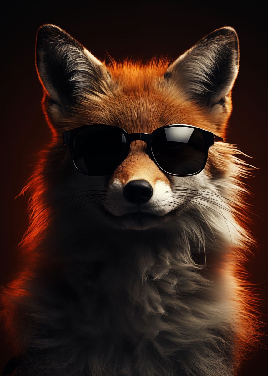 'Cool Fox With Sunglasses' Poster, picture, metal print, paint by Zenz ...