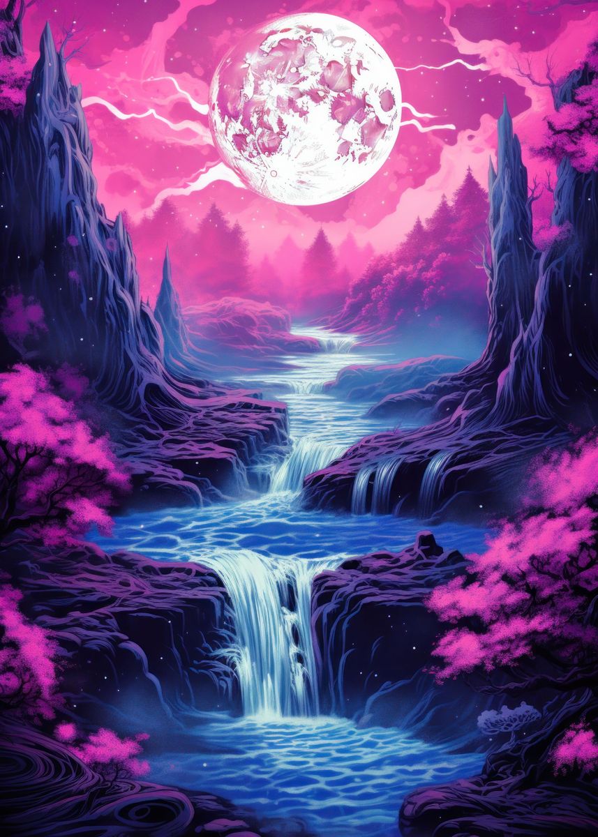 'Fantasy Alien Landscape 01' Poster, picture, metal print, paint by ...