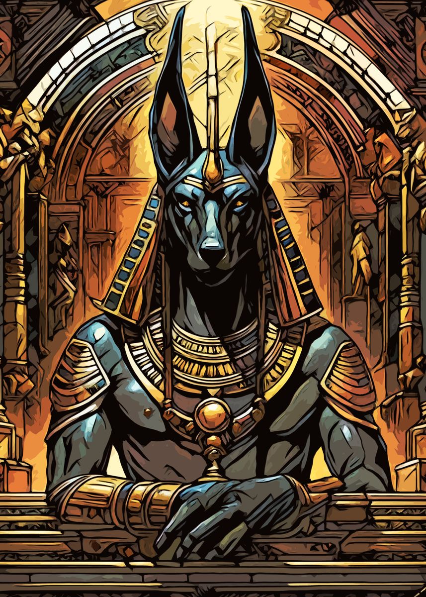 'Anubis Ancient Death God ' Poster, picture, metal print, paint by ...