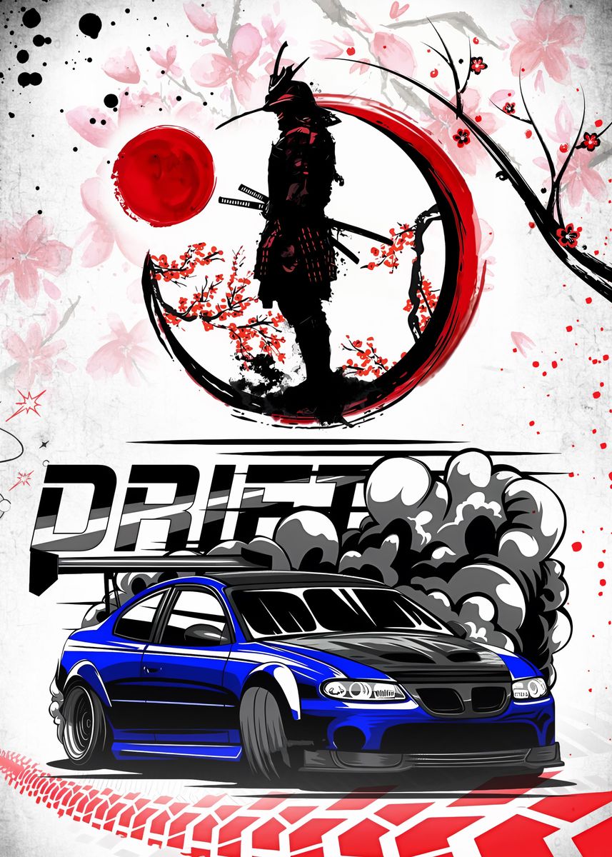 'Drift car jdm' Poster, picture, metal print, paint by ALEX SHINDER ...