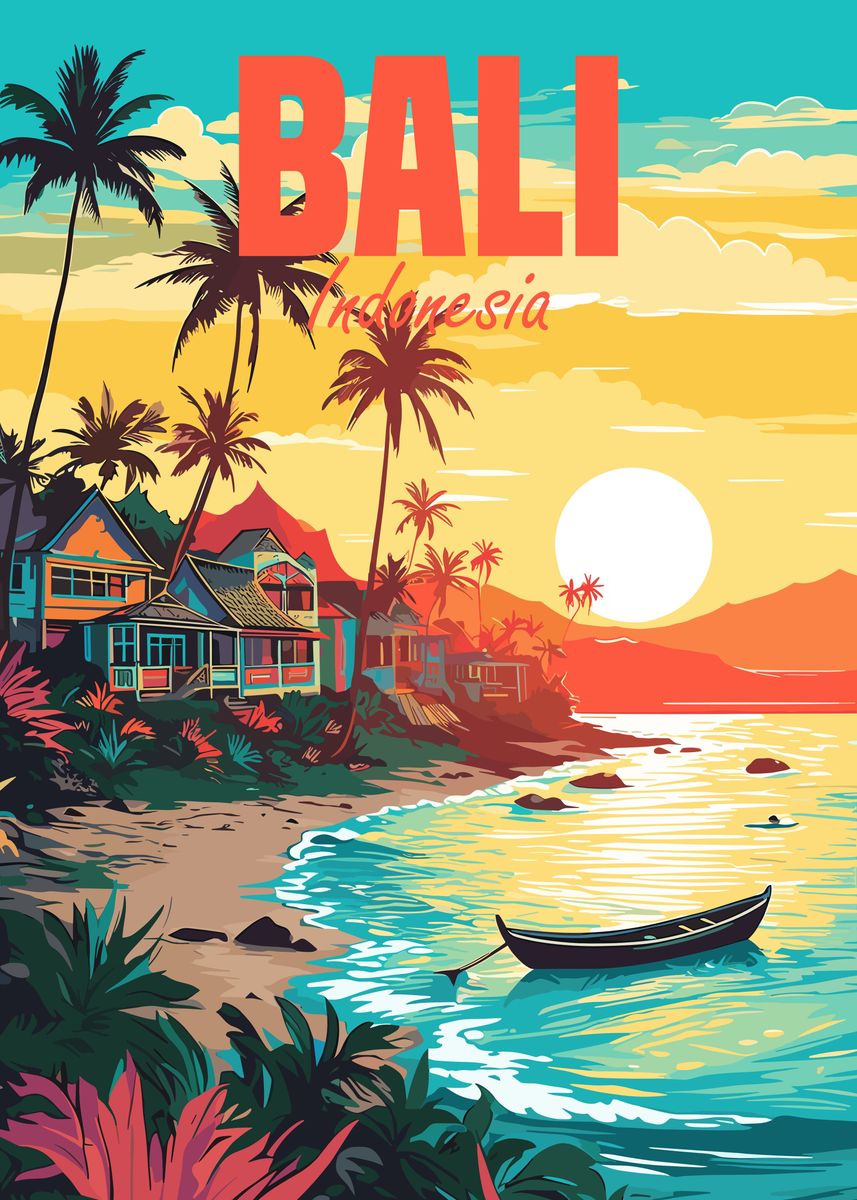 'Bali Indonesia' Poster, picture, metal print, paint by Mesh | Displate