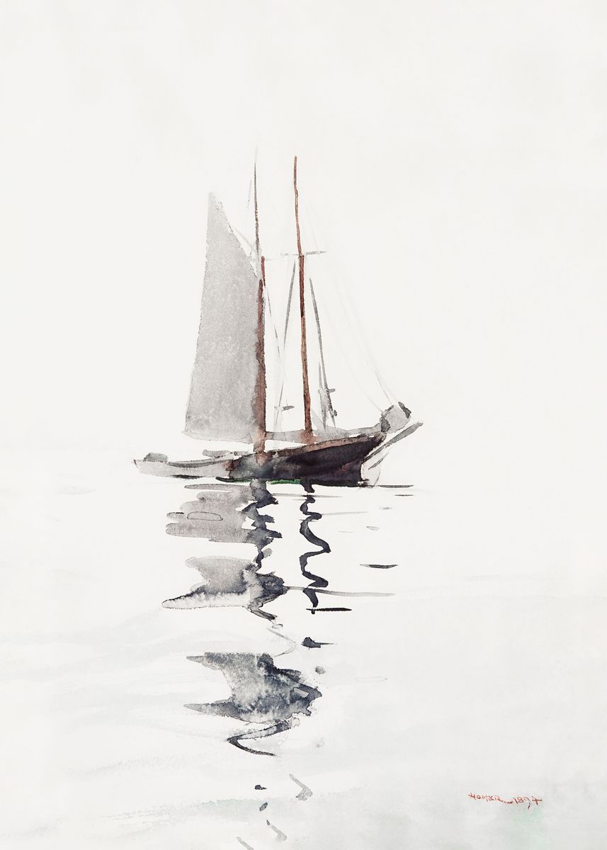 'Two masted Schooner' Poster, picture, metal print, paint by anamaria ...