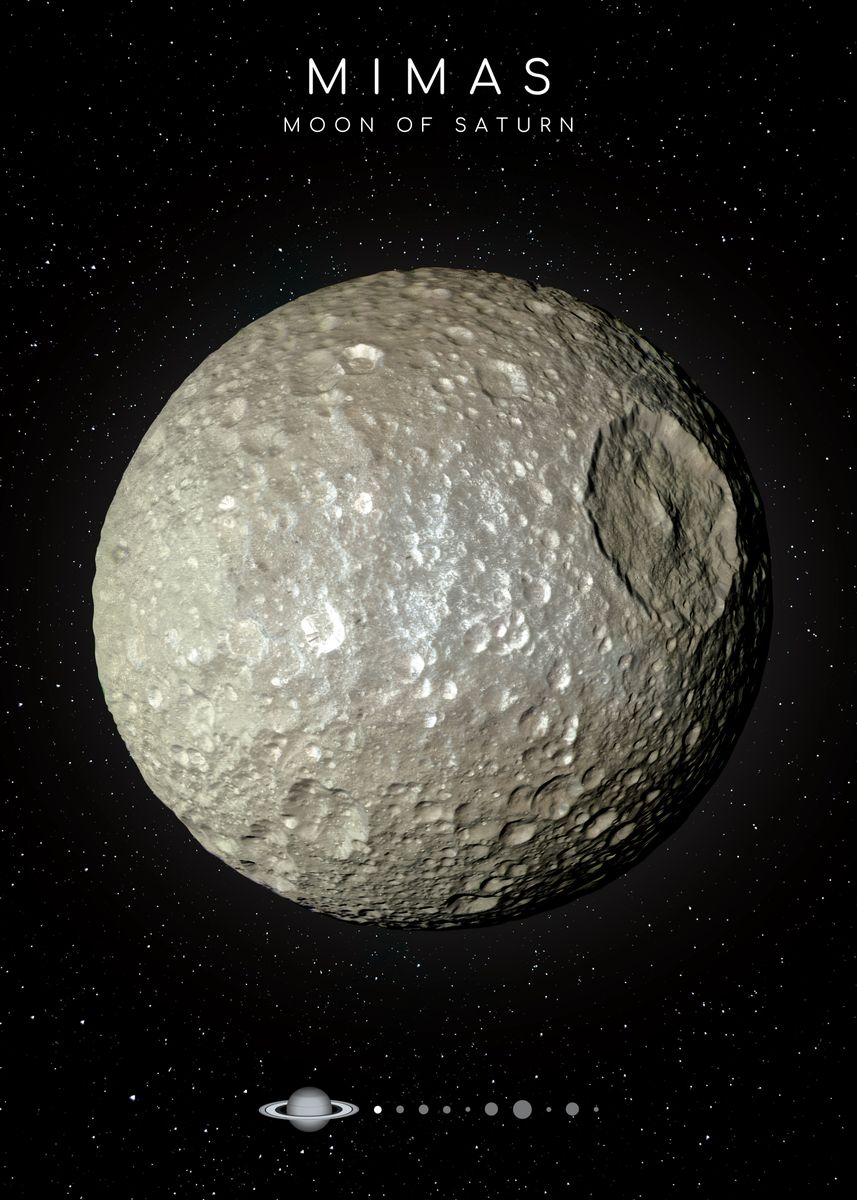 mimas-moon-of-saturn-poster-picture-metal-print-paint-by