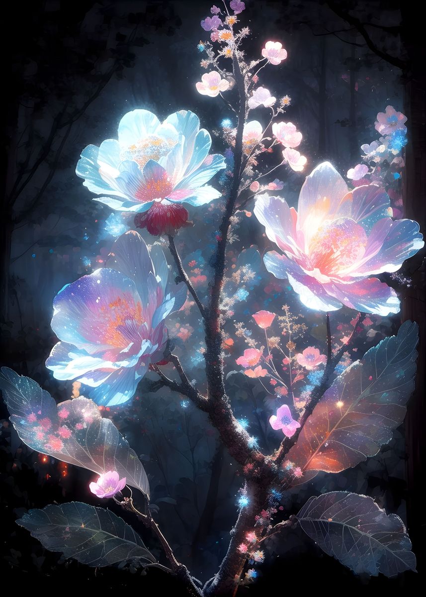 'Ethereal Plum Blossoms' Poster, picture, metal print, paint by Haunted ...