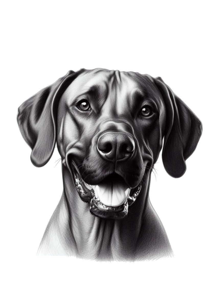 'Rhodesian Ridgeback' Poster, picture, metal print, paint by Mr ...